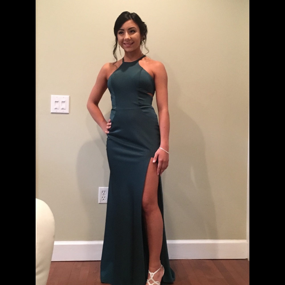 Forest Green La Femme #24380 Prom Dress Size 2